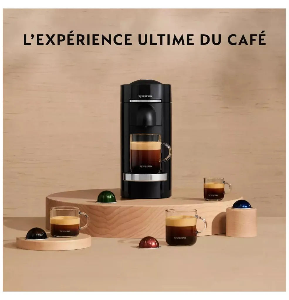 Machine à Café Vertuo Plus Nespresso Rouge 1,2L - Cafetière Capsules - 10