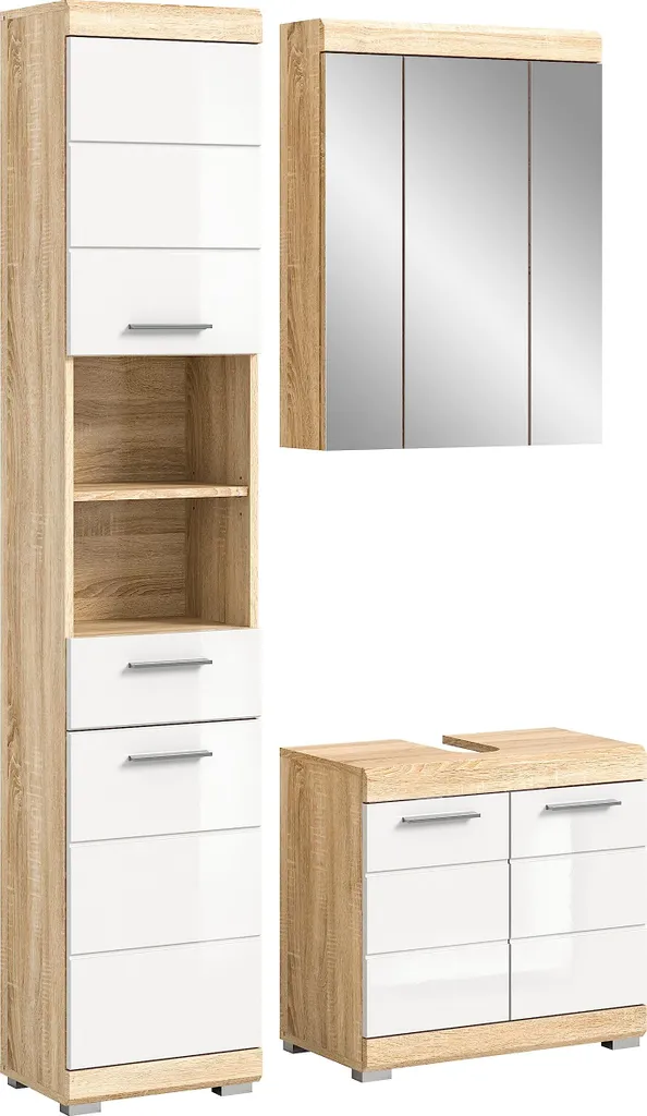 Meuble sous-vasque 140cm en bois d'ingénierie finition chêne Sonoma
