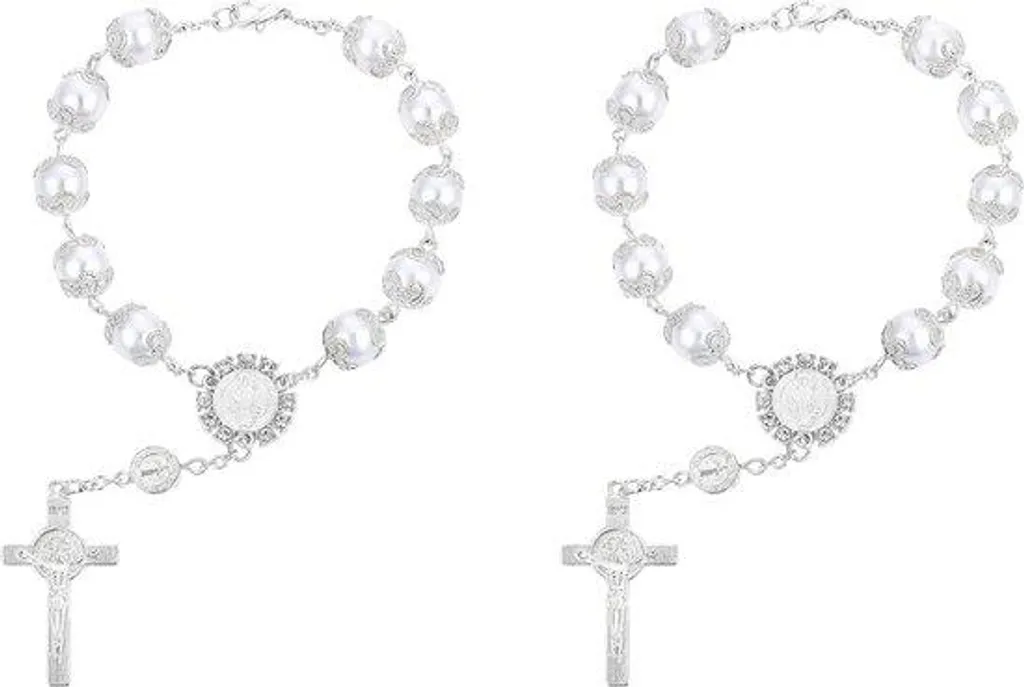 Croix de bénédiction pour voiture blanche : protection de rétroviseur