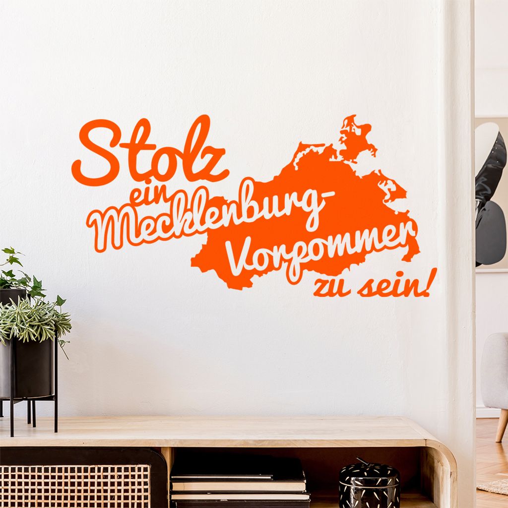 Mecklenburg-Vorpommer Stolz Wandtattoo Wandaufkleber Wall Sticker - Dekoration, Küche, Wohnzimmer, Schlafzimmer, Badezimmer