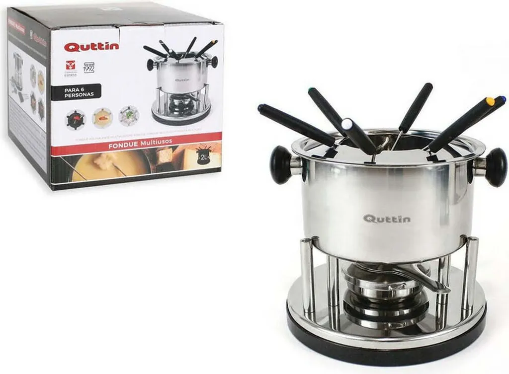 Appareil à Fondue Complet Quttin 2L - Set Traditionnel avec Accessoires