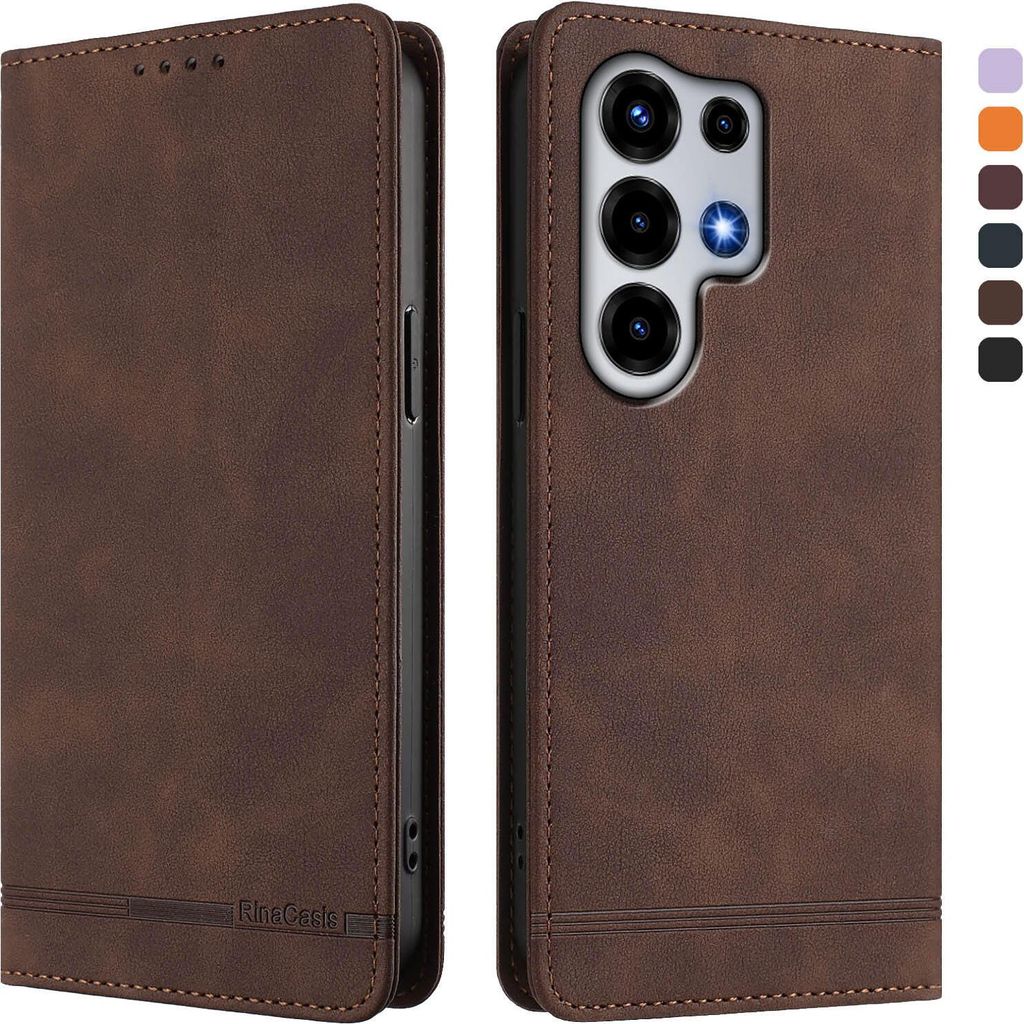 Hülle für itel Super 26 Ultra, Retro Kunstleder Ständer Klapphülle mit Kartenfächer und Magnetische Braun