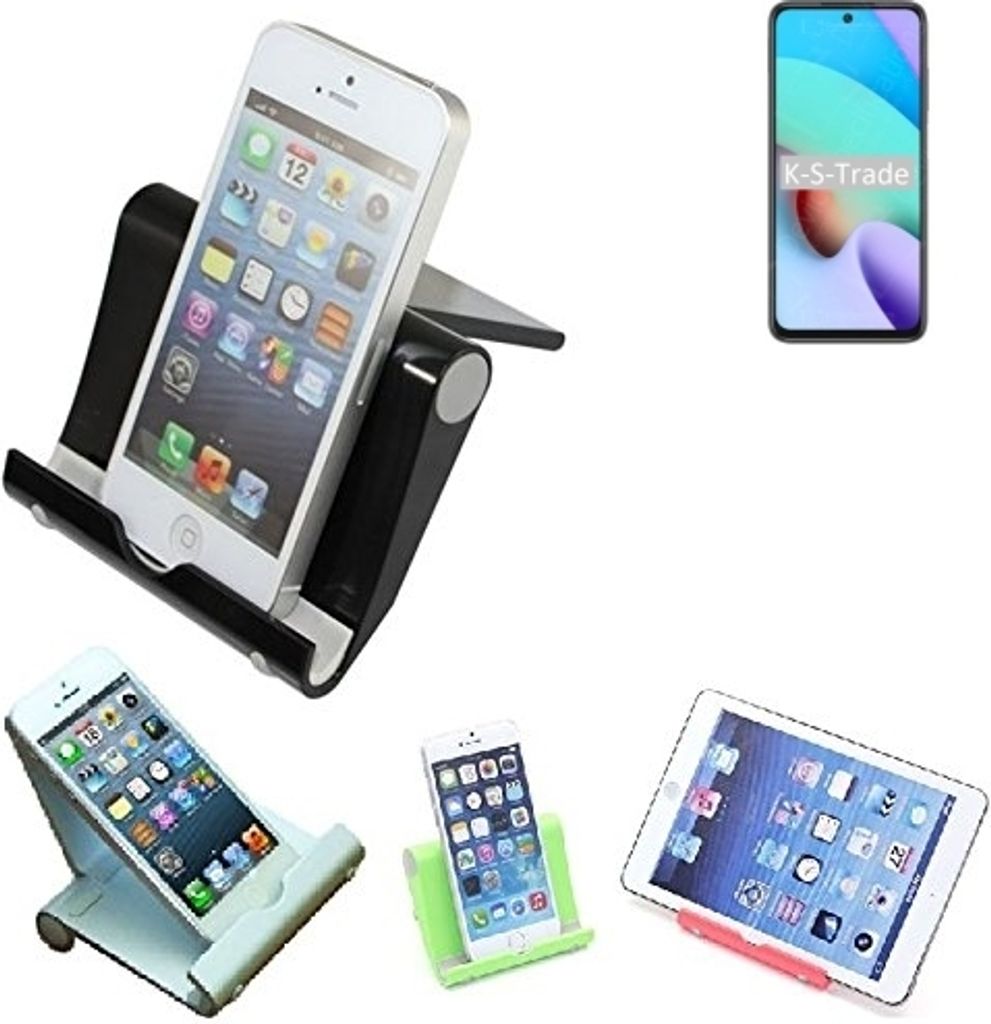 K-S-Trade Handy-Ständer kompatibel mit Xiaomi Redmi 10 2022 faltbarer Tischständer Smartphone Tablet Halterung Reise
