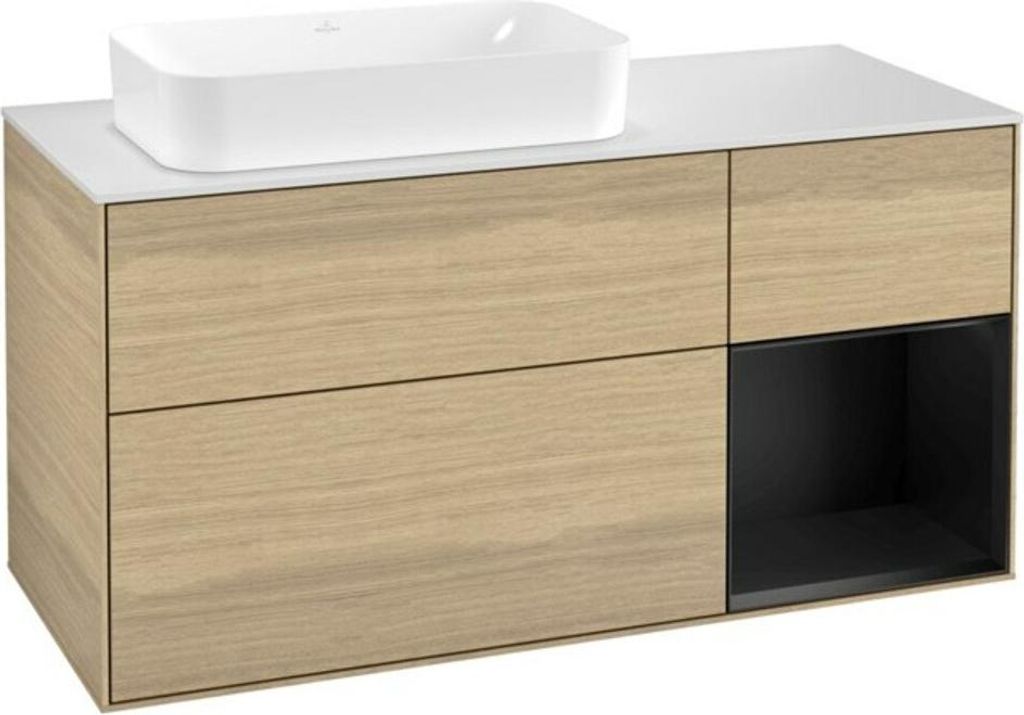 V&B Waschtischunterschrank Wandbeleuchtung Finion 120cm, Pl w m, Reg re bla m Lac, Oa ven
