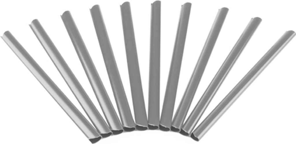 Mucola Klemmschienen für Sichtschutzstreifen 10 Stück Befestigung PVC Zaunfolie Doppelstabmatten Befestigungsclips - Grau