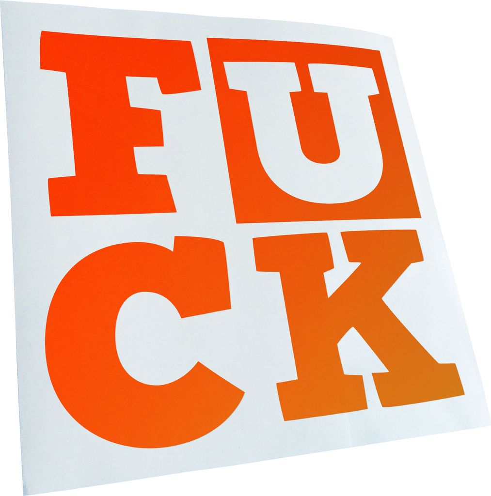 Kiwistar - Autoaufkleber - f... Schriftzug - Neonorange - 60x30cm - Aufkleber für Auto, Laptop, Fahrrad, LKW, Motorrad mehrfarbig JDM Decal Racing