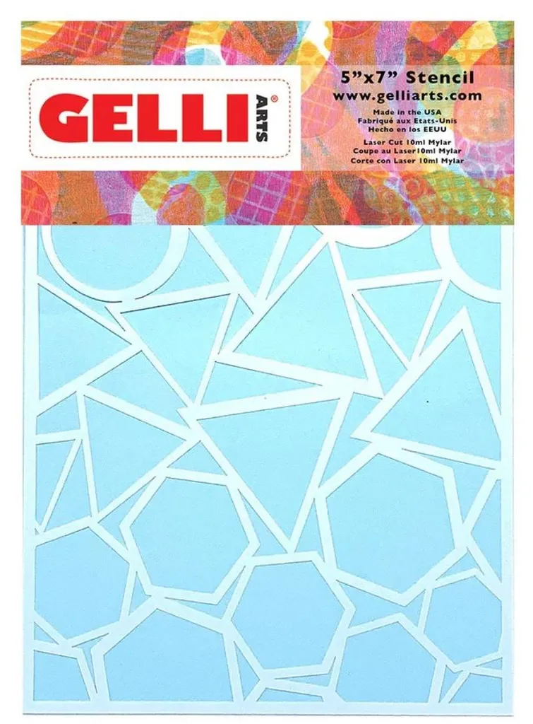 Pochoir Gelli Arts Geo 12,7 x 17,8 cm pour gel printing créatif