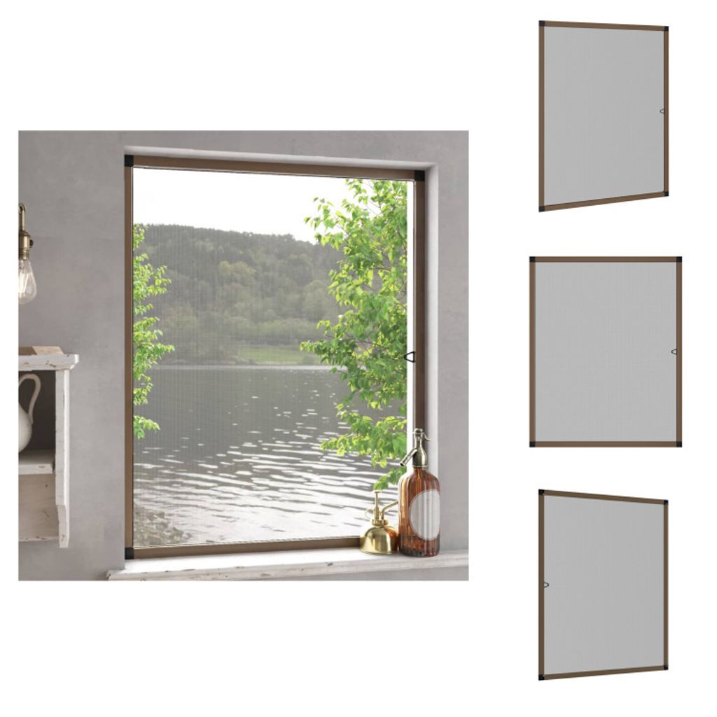vidaXL Insektenschutz für Fenster Braun 100x120 cm - Fliegengitter