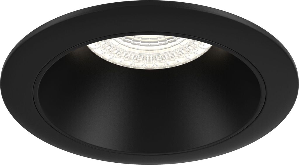 Maytoni GU10 Einbauleuchte, Rund, Aluminium Schwarz, 15W, Dimmbar, IP20