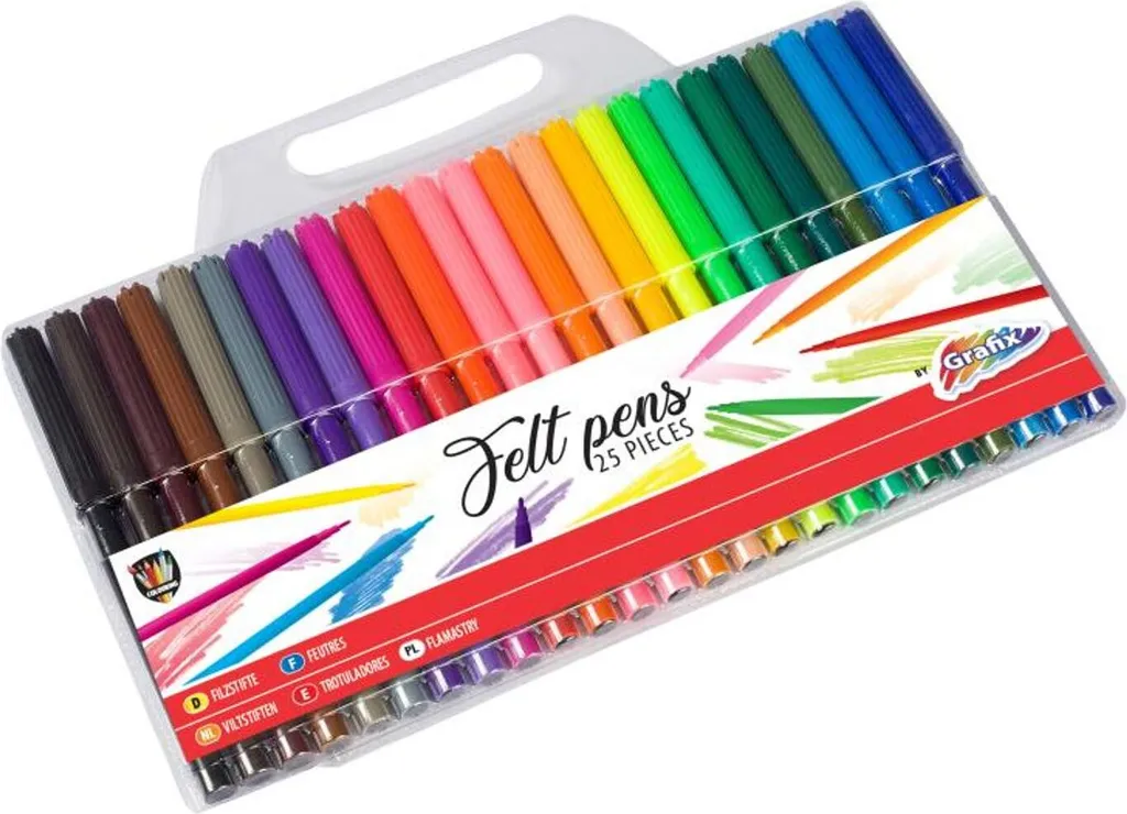 12 Feutres Fineliner 25 Couleurs - Stylos de Dessin et Coloriage Enfant