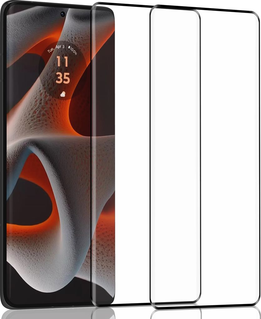 2-Pack Displayschutzfolie fur Motorola Edge 50 Pro - aus 9H gehärtetem Glas