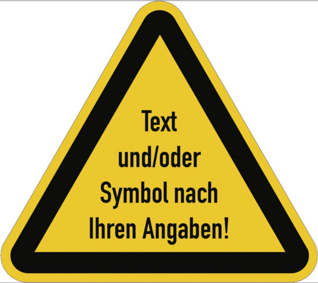 Dreifke Schild Warnzeichen - Text und/oder Symbol nach Ihren Angaben, Folie,...