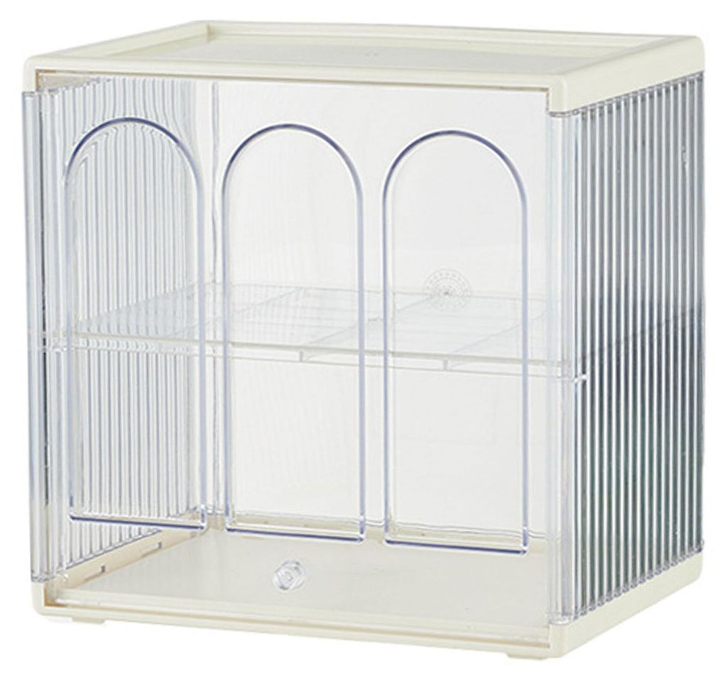 Tassenaufbewahrung, Organizer, Schreibtisch, Kunststoff, transparent, für Wasser, Kaffee, Schrank, Box, milchig weiß