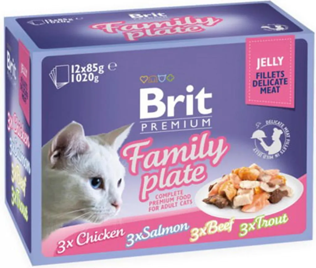 Brit Premium by Nature Filets en Gelée Family Teller pour Chat 12x85g