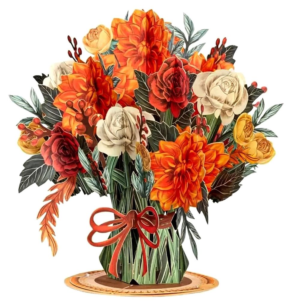 Pop-Up-Valentinstagskarte mit Wildblumenmotiv, 3D-Papierblumenstrauß, Grußkarte, faltbare romantische Blumenkarte für Geburtstag, Muttertag, Jah...
