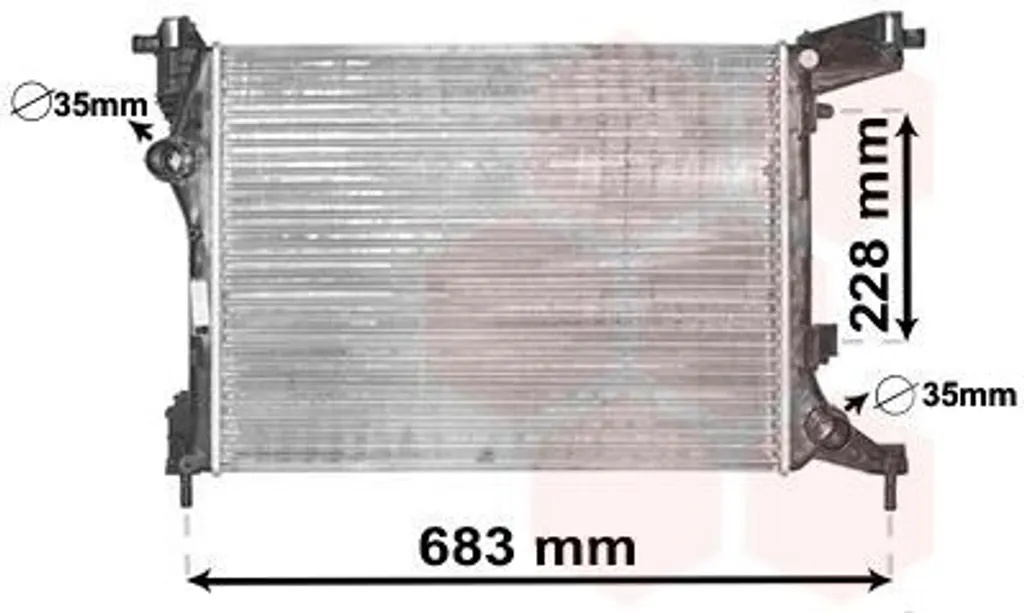 Radiateur moteur VAN WEZEL 17002413 pour FIAT 500L 1.3 1.6 Multijet