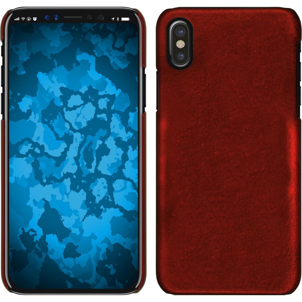 PhoneNatic Case kompatibel mit Apple iPhone X / XS - Hülle rot gummiert Hard-case Cover