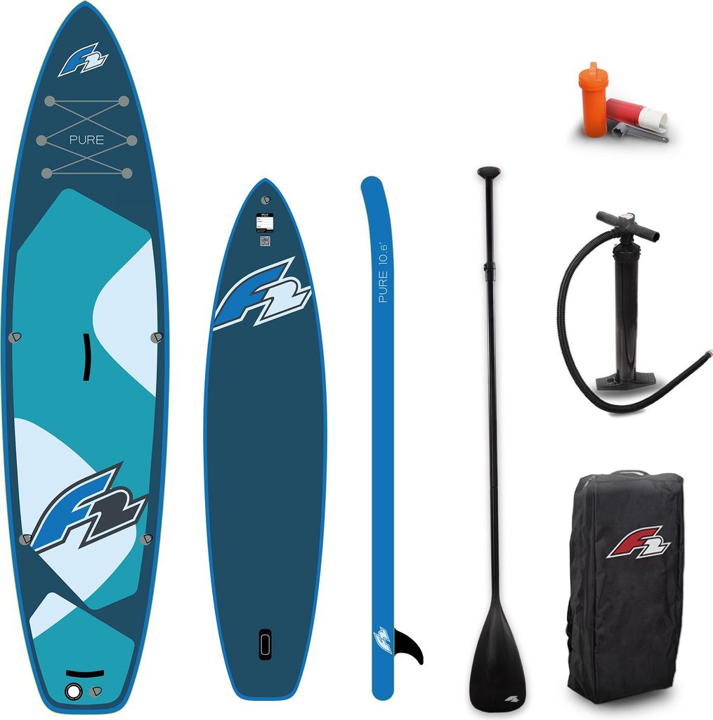F2 Set Stand Up Paddle Board Pure Oceangreen 10,6 + Basic Zubehör Paket