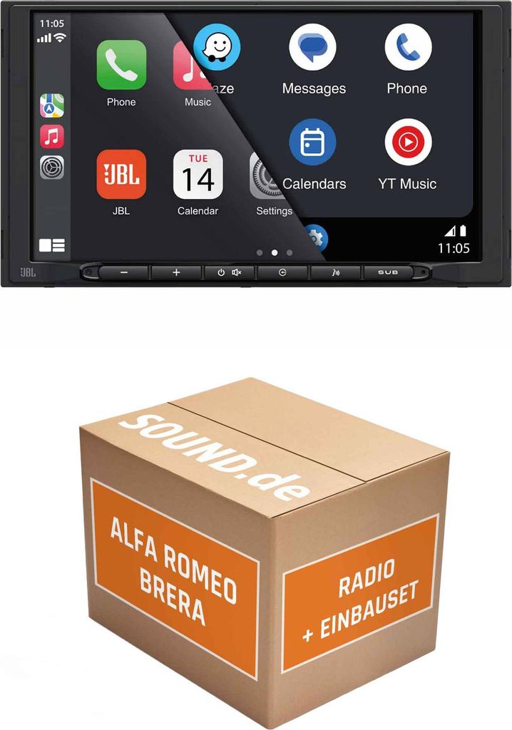 Autoradio Einbaupaket JBL Legend 700D passend für Alfa Romeo Brera | CarPlay Wireless Android Auto Wireless