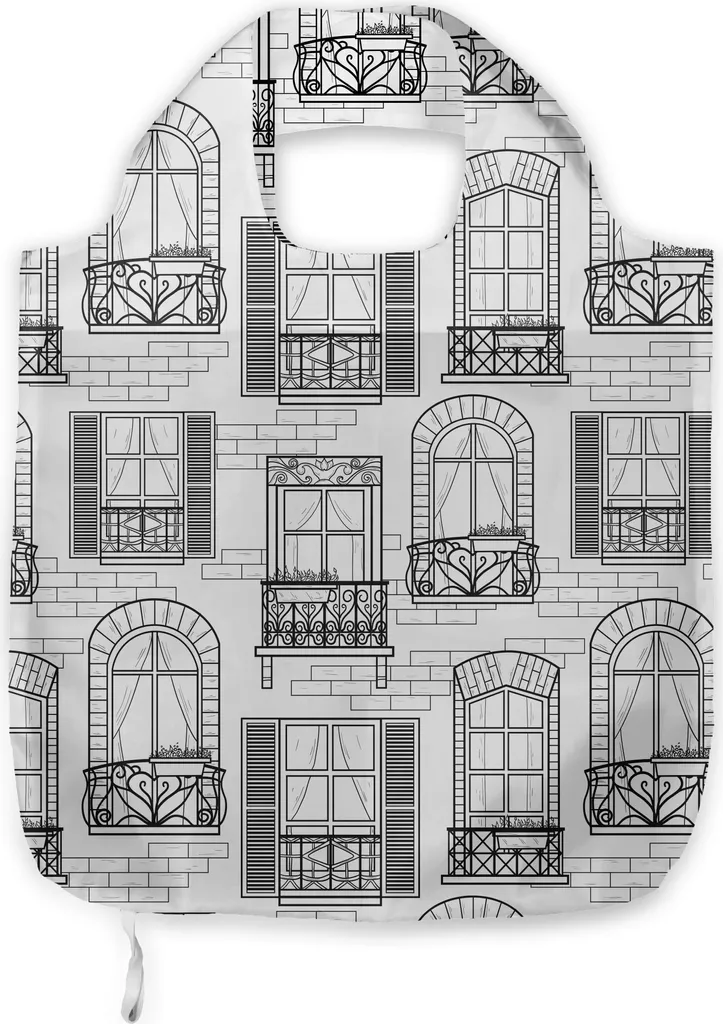 Tote Bag ABAKUHAUS Edificio Residenziale - Borsa Spesa Geometrica