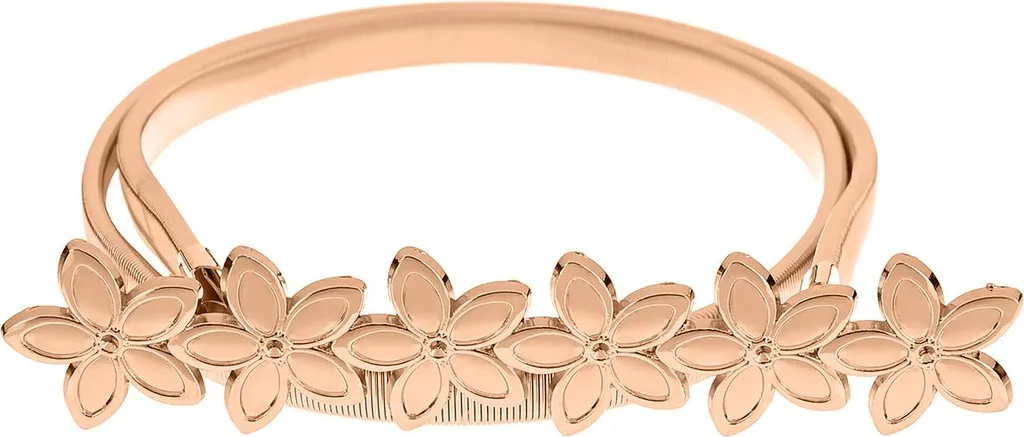 Bracciale Elastico a Molla con Fiore Dorato - Bijoux Artigianale 750