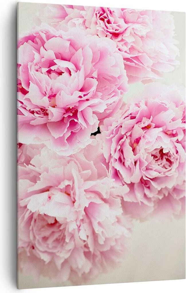 Bild auf Leinwand - Leinwandbild - Einteilig - Pfingstrosen Blumenstrauß Blumen - 80x120cm - Wand Bild - Wandbilder - Leinwanddruck - Wanddekorati...