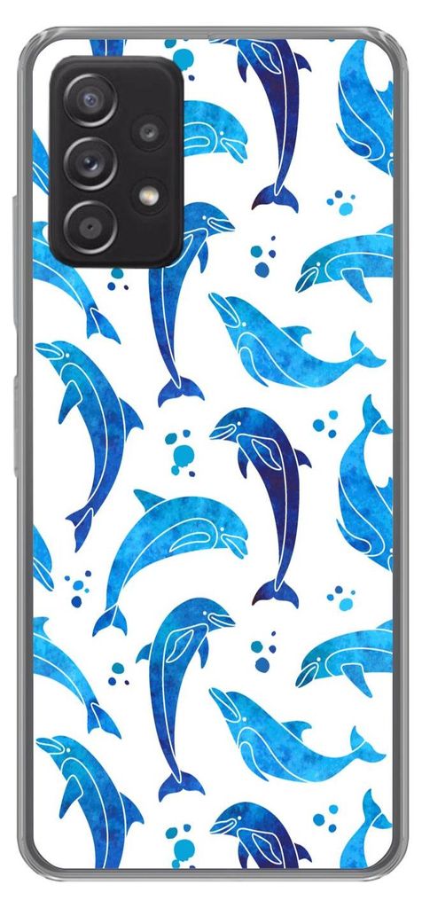 MuchoWow Handyhülle Schutzhülle Hülle für Telefoonhoesje Samsung galaxy a73 Mädchen - Delphin - Tiere - Muster - Mädchen - Kinder - Kinder ...