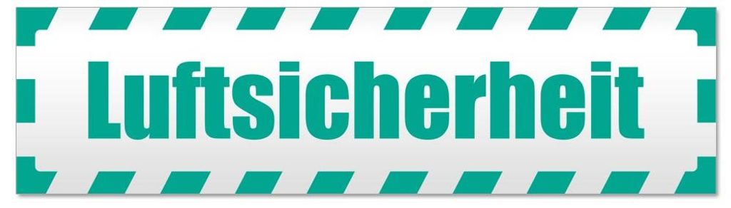 Kiwistar - Autoaufkleber - Türkis - 20 x 5,3 cm - Luftsicherheit gestreift - Hinweis Aufkleber Sticker für Auto, Kfz, Fahrrad, PKW, LKW