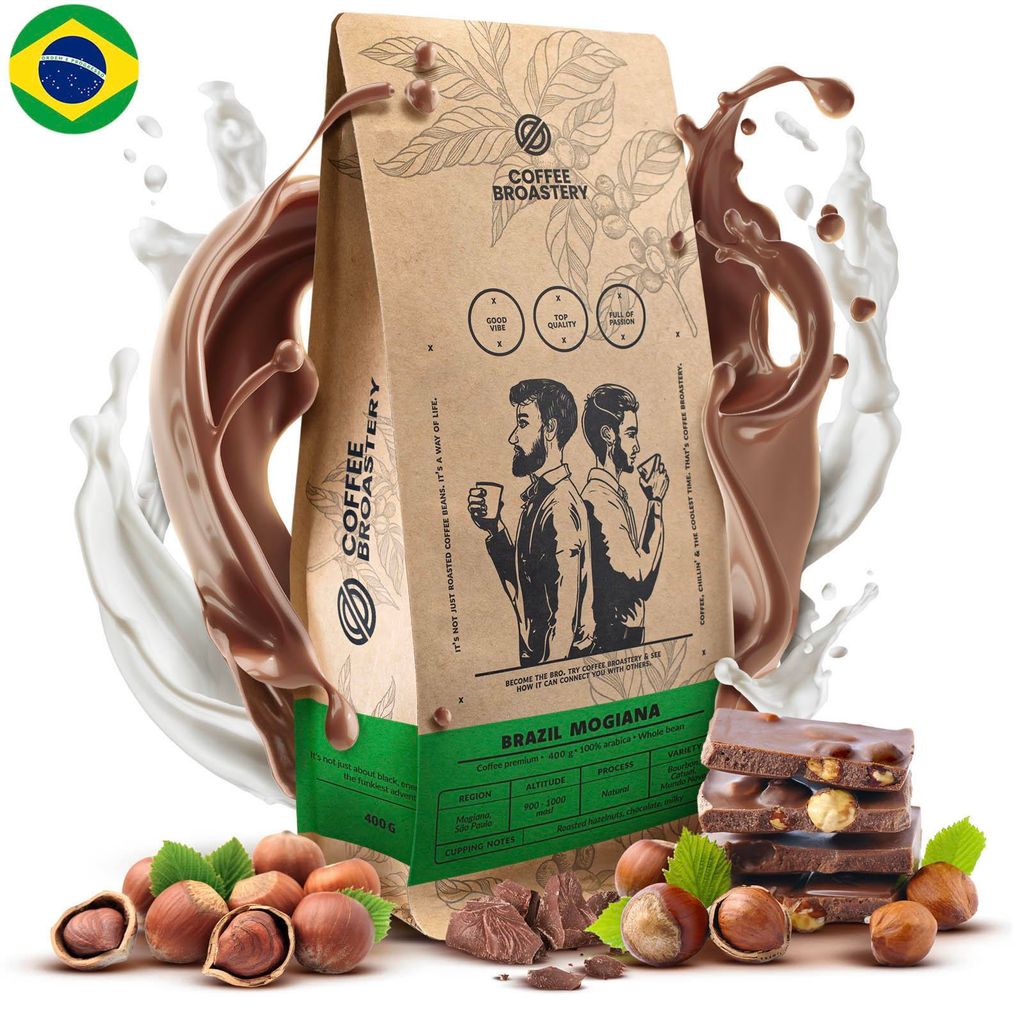 Coffee Broastery - Kaffeebohnen Brazil Mogiana Spezialitätenkaffee 400g - Frisch Geröstet - 100% Arabica - Schokolade, Haselnuss - Ganze Bohnen
