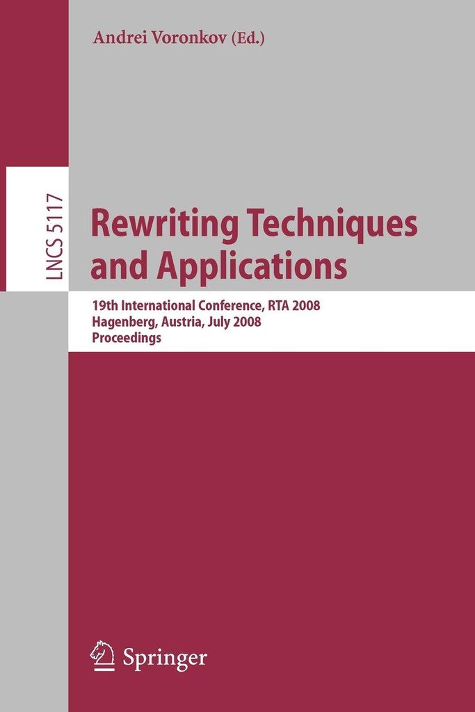 Rewriting Techniques and Applications