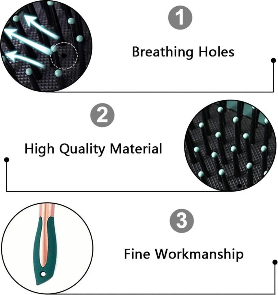 Démêlage Cheveux Longs sans Douleur avec la Brosse Ovale Antistatique x4