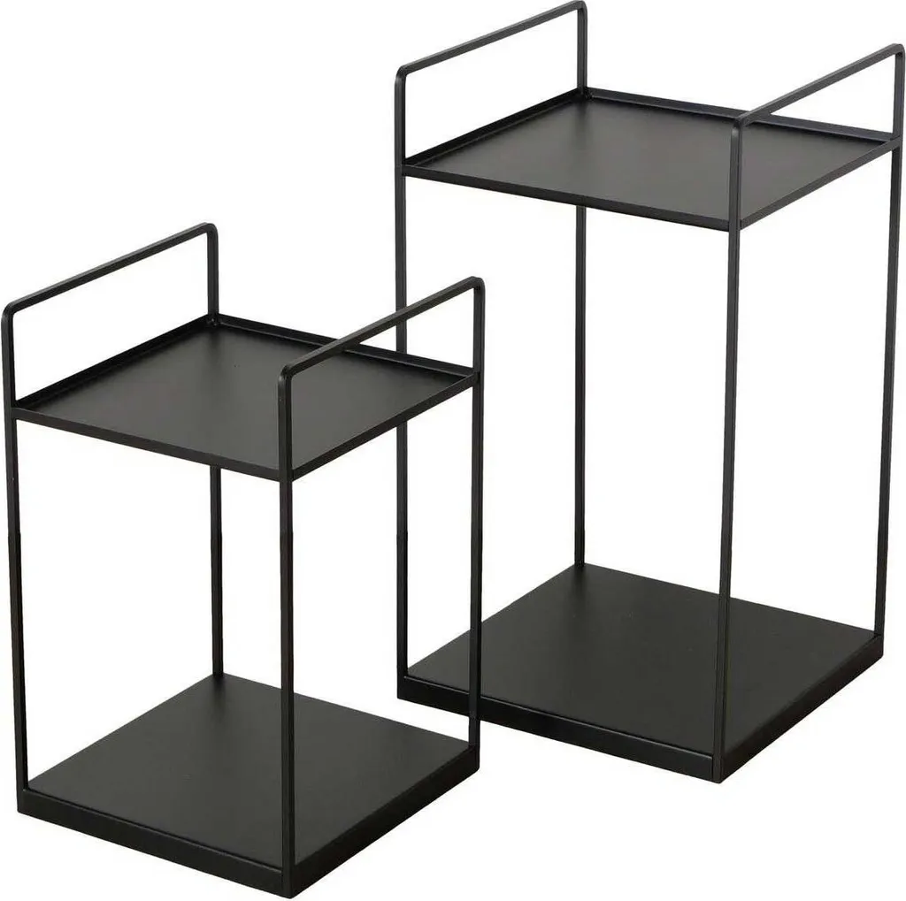 Table Basse COMO Noire Gain de Place Lot de 2 pour Salon Moderne