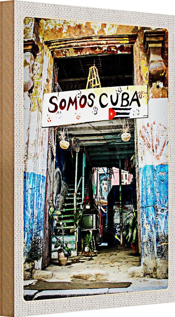 Holzschild Reise 20x30cm Cuba Karibik Somos Reise Urlaub