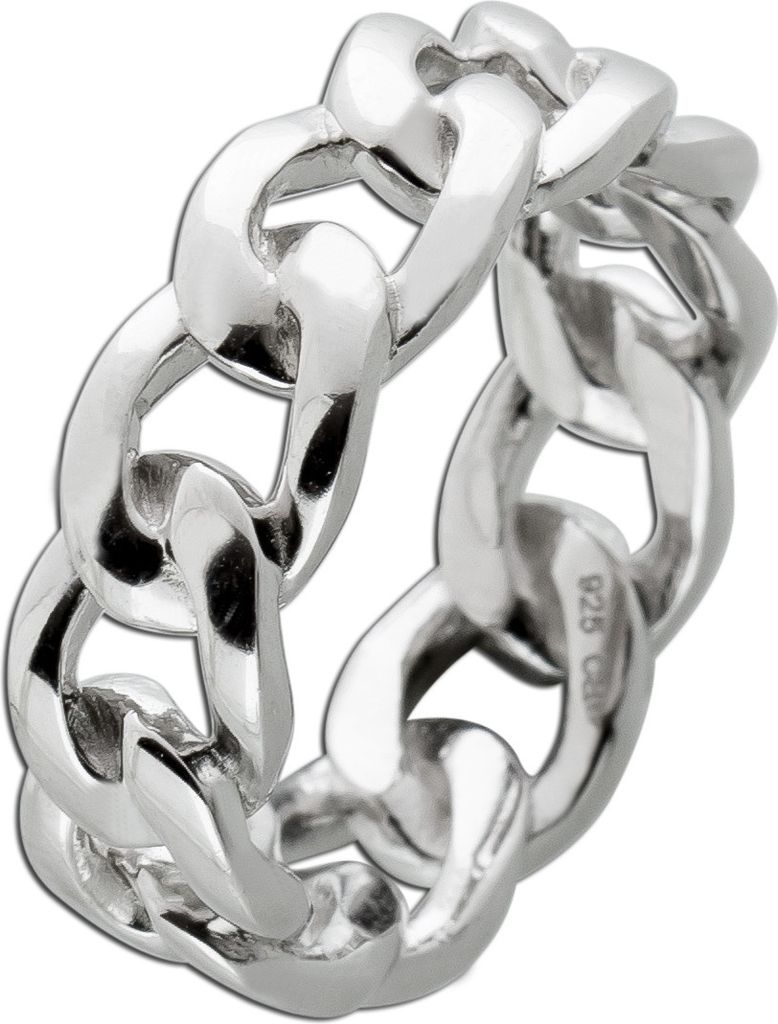 Damenring Silber 925 rhodiniert Panzerkettendesign 19