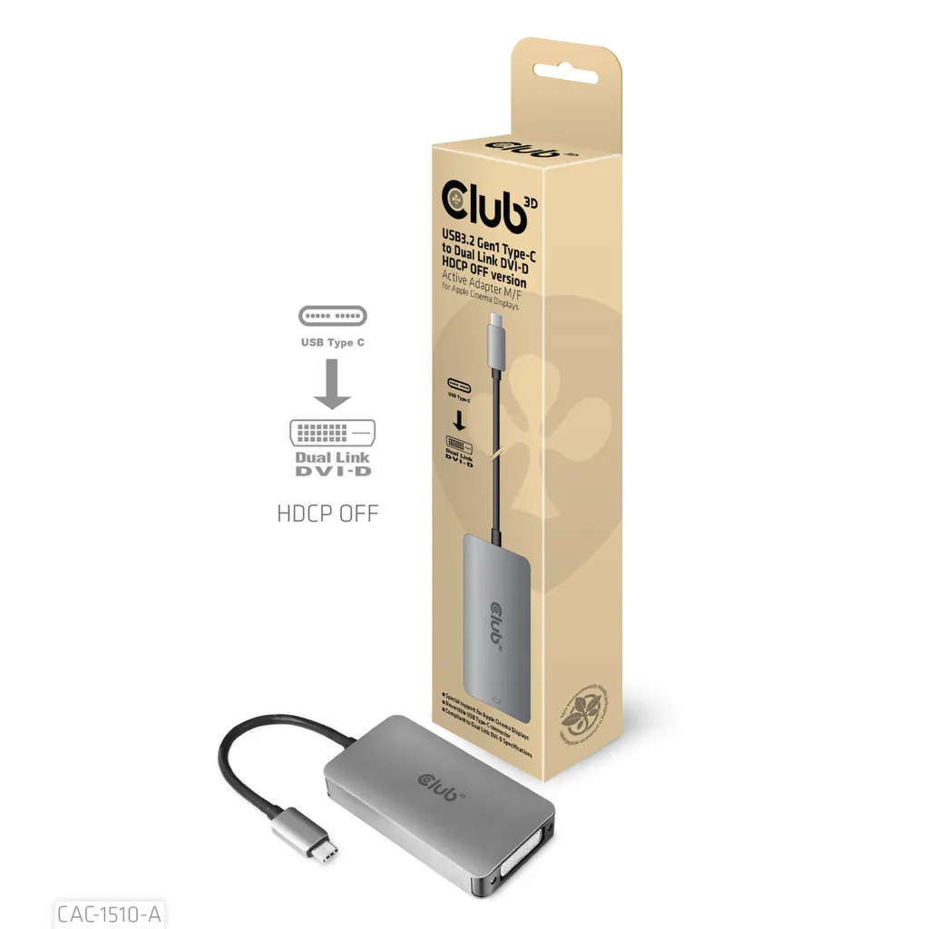 Adaptateur Actif USB-C vers DVI-D Dual Link pour Écran Apple 30 Pouces