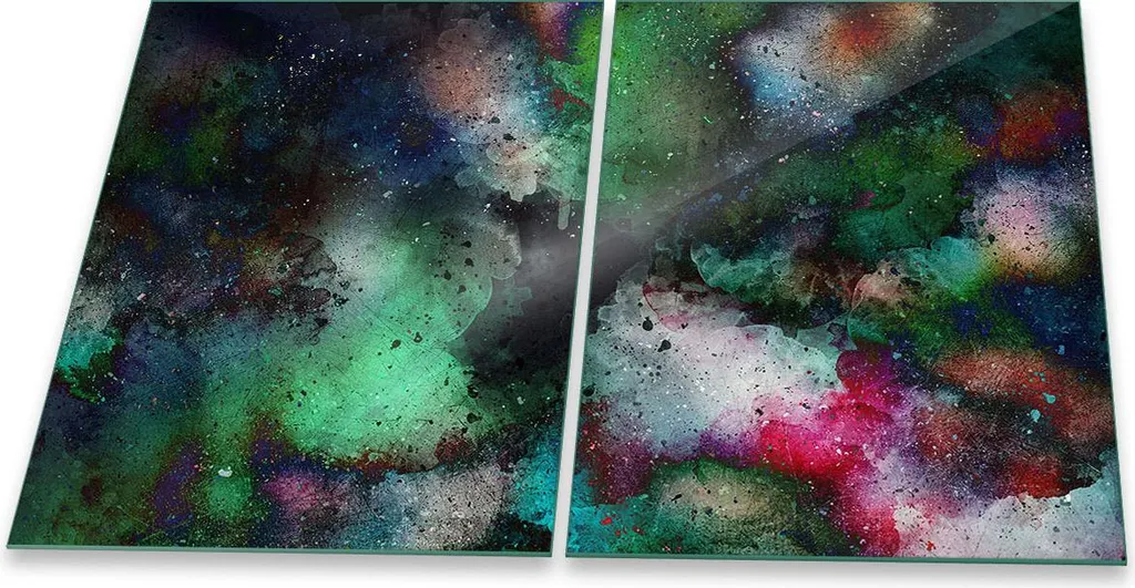 Protezione Piano Cottura Induzione 80x52 cm (2x40x52) Vetro Astratto