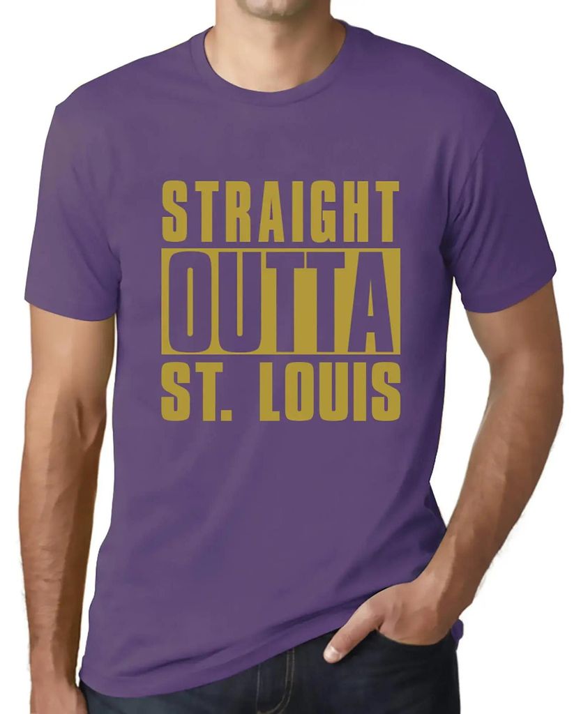 Herren Grafik T-Shirt Direkt aus St Louis – Straight Outta St Louis – Öko-Verantwortlich Vintage Jahrgang Kurzarm Lustige Druck Geburtstag Ges...