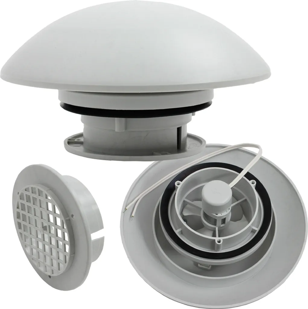 Ventilateur de toit 12V champignon gris clair pour camping-car et bateau