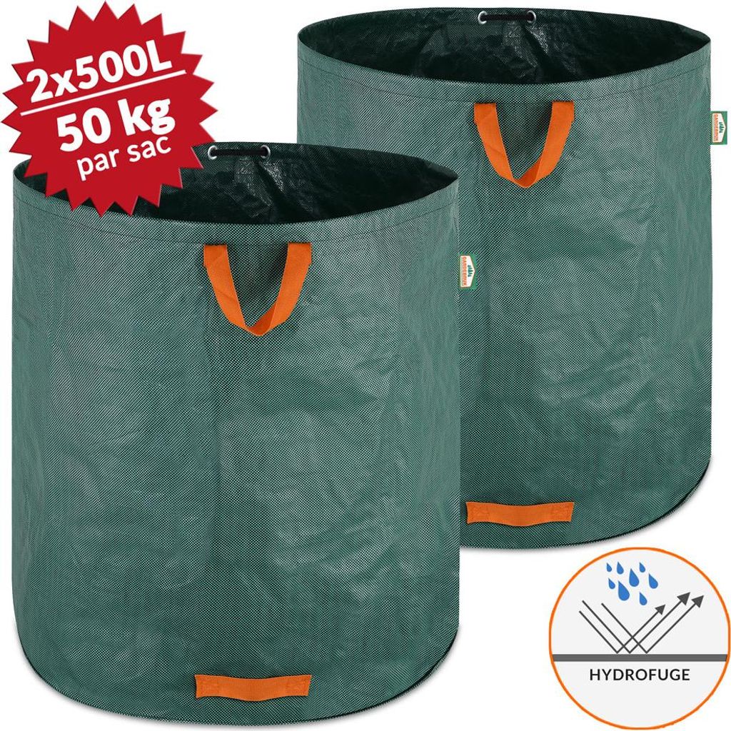 Gardebruk 2x Sacs de jardin 500L 50 kg sac de déchets Image du produit 