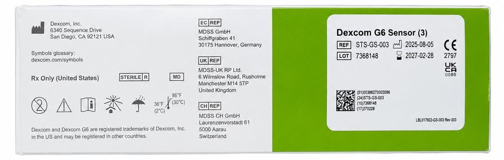 Dexcom G6 Applikator Sensor Einweg-Set STS-GS-003 (1 Stück) Produktbild 