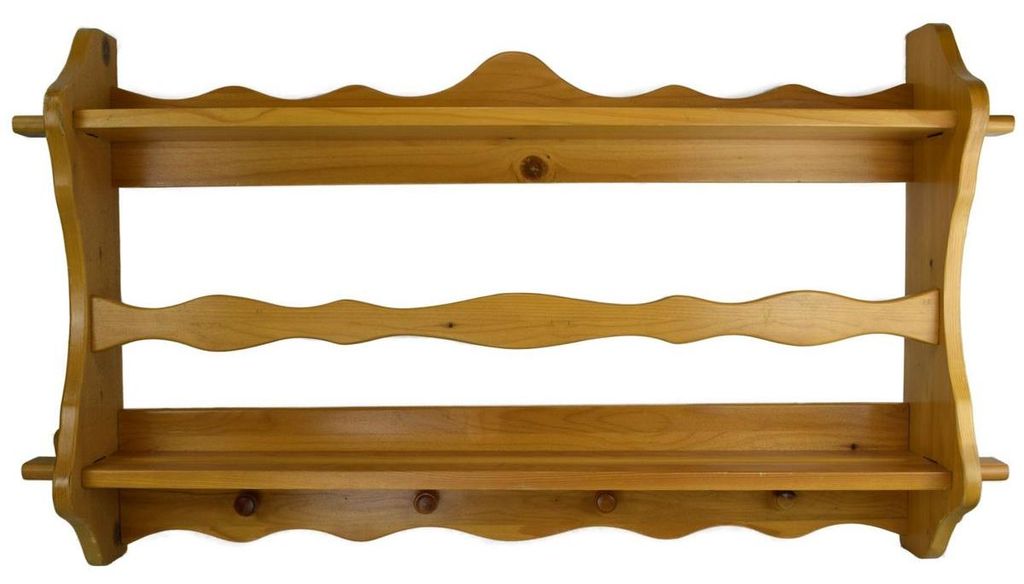 Tellerregal aus Kiefernholz 100 cm breit Produktbild 