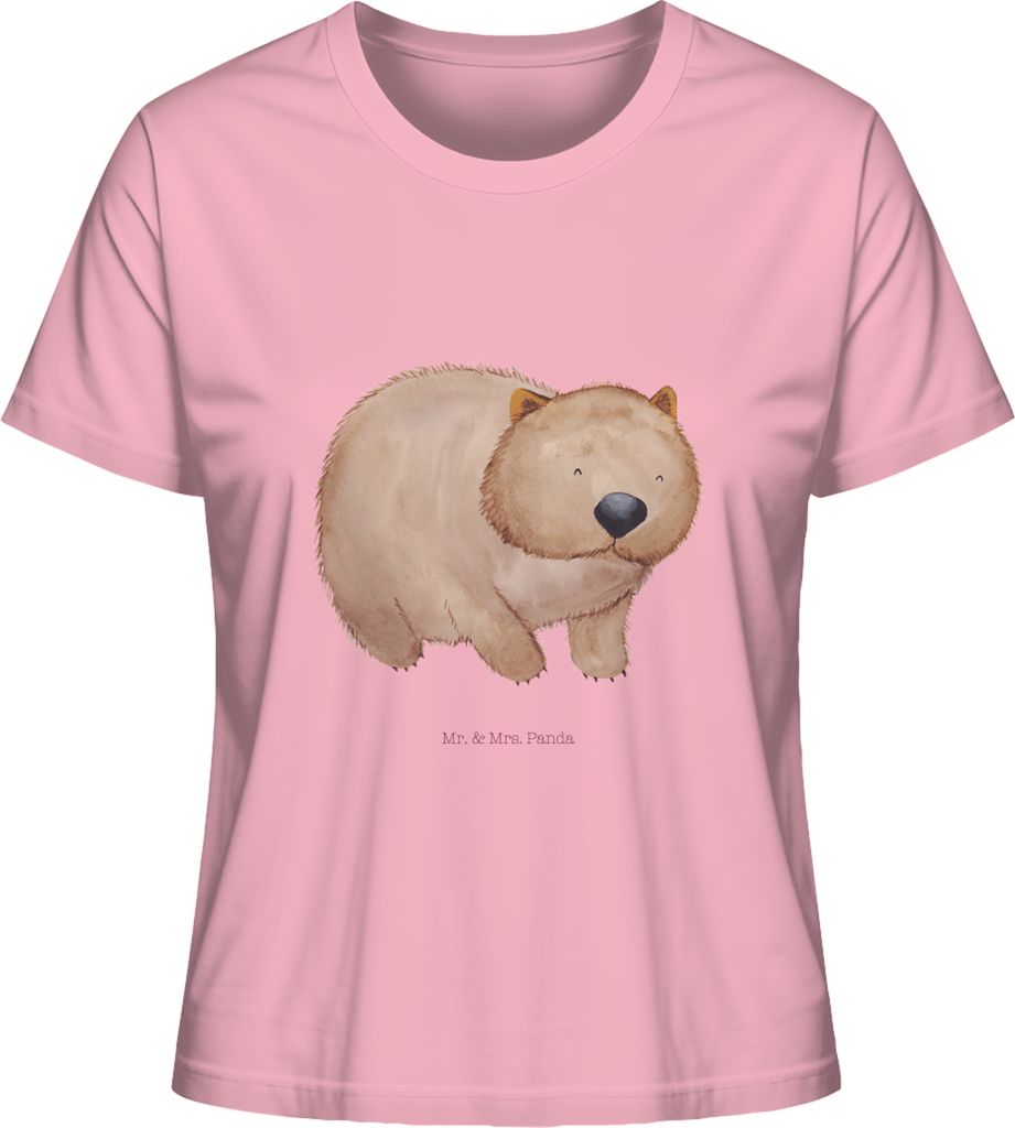 Mr. & Mrs. Panda Damen T-Shirt Wombat Größe M - Baumwolle Pink - Geschenk, Das Leben Ist schön, Kurzarm, Oberteil, Gute Laune, shirt, Motivation...