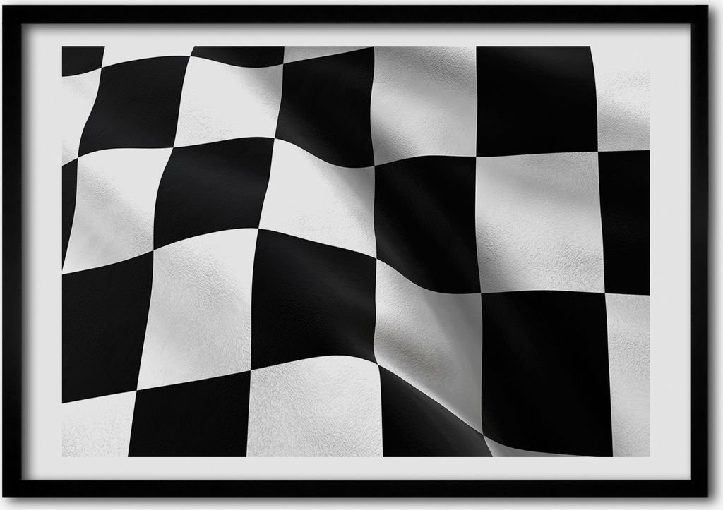 Bild - Bilderrahmen - 100 cm x 70 cm - MDF - Rahmen - Foto - Wandkunst Flagge Finish