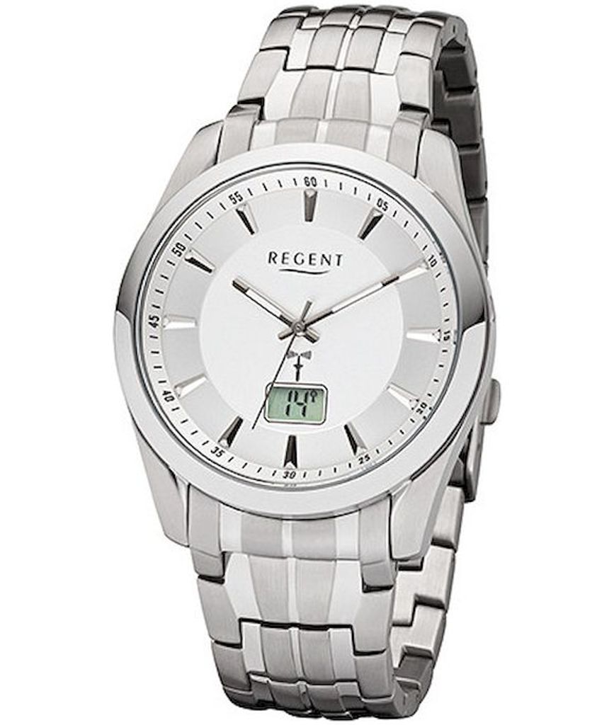 Regent Herren Funkuhr 1848.42.91 Edelstahl FR-234
