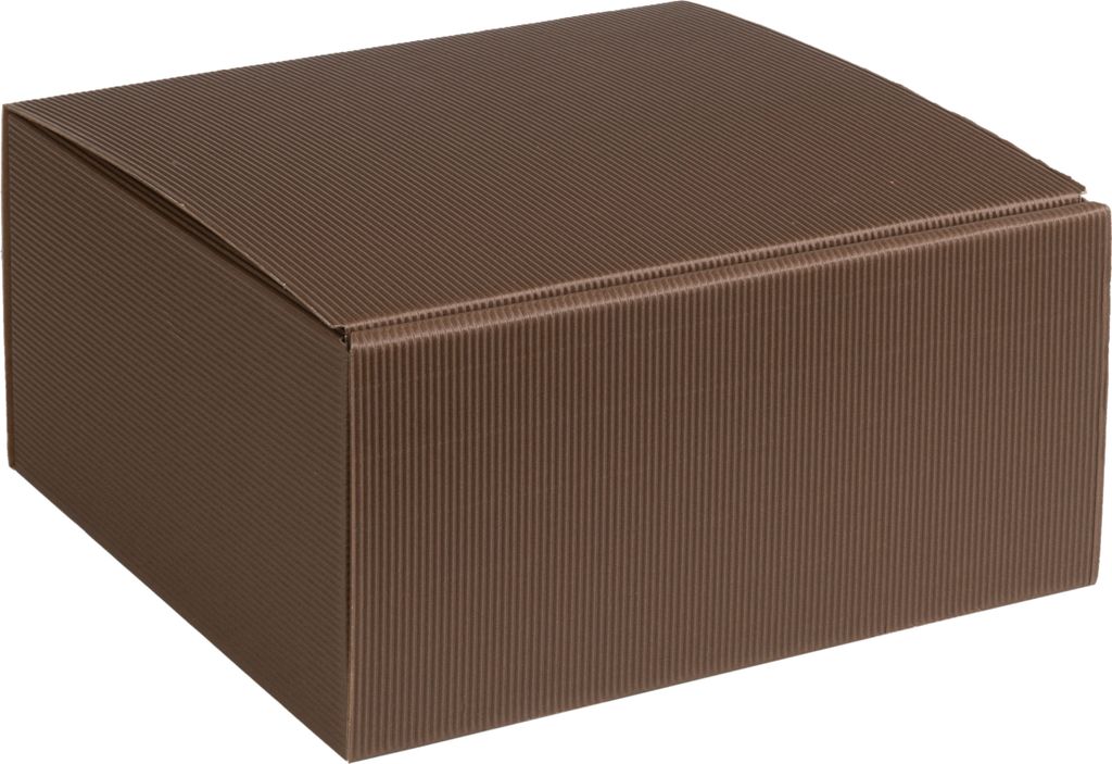 Geschenkbox aus offener Wellpappe, Geripptes Karton BRAUN, Format 25x24x12cm, 35 St.
