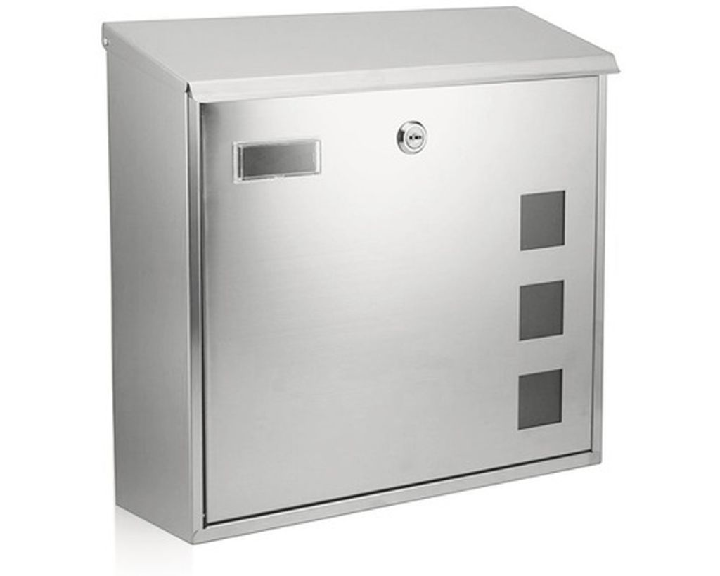 Briefkasten BK.703.G.N mit matten Plexiglasscheiben aus Edelstahl