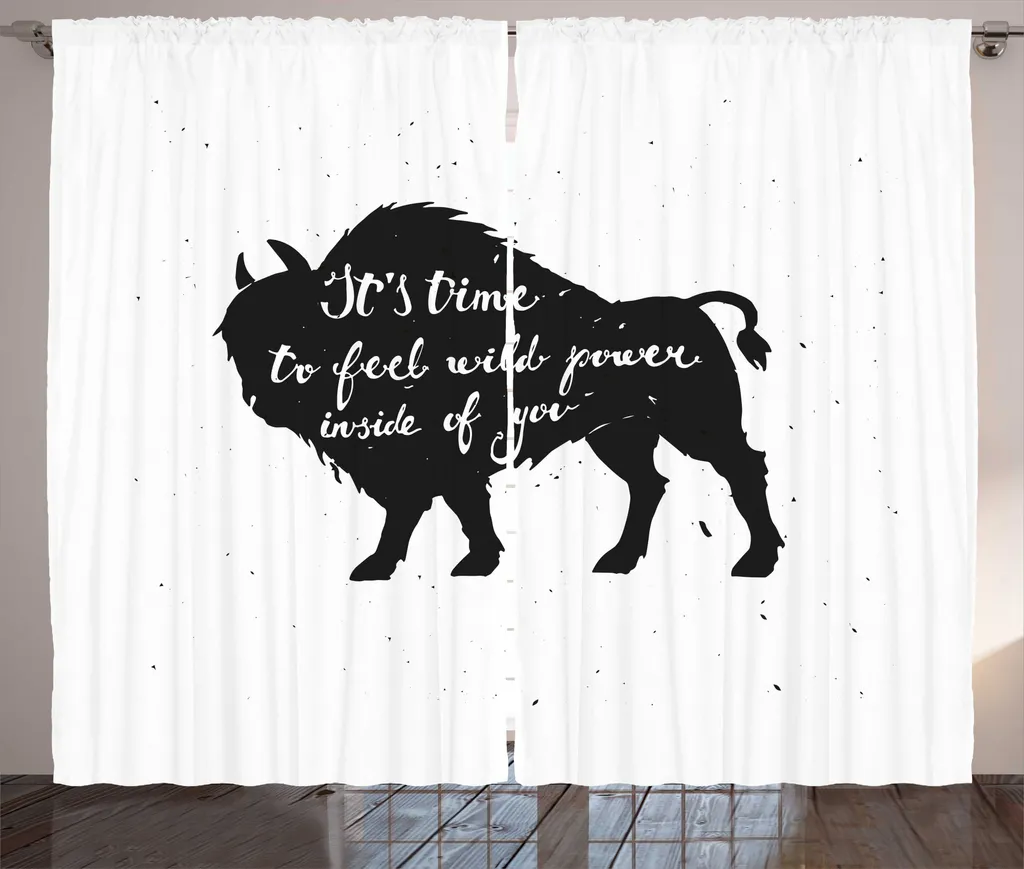Rideau universel gris anthracite ABAKUHAUS motif Buffalo 280x225 cm