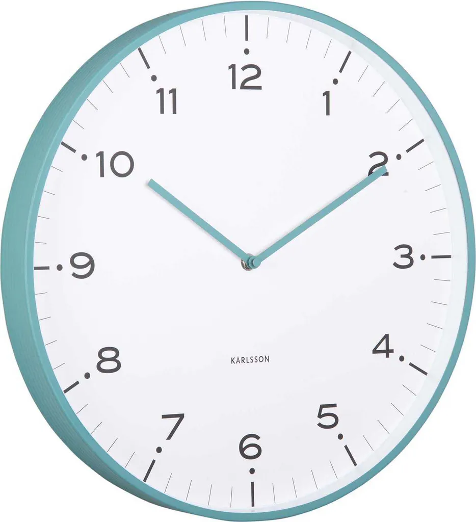 Horloge murale design KA6011BL bleue en métal mat pour salon moderne