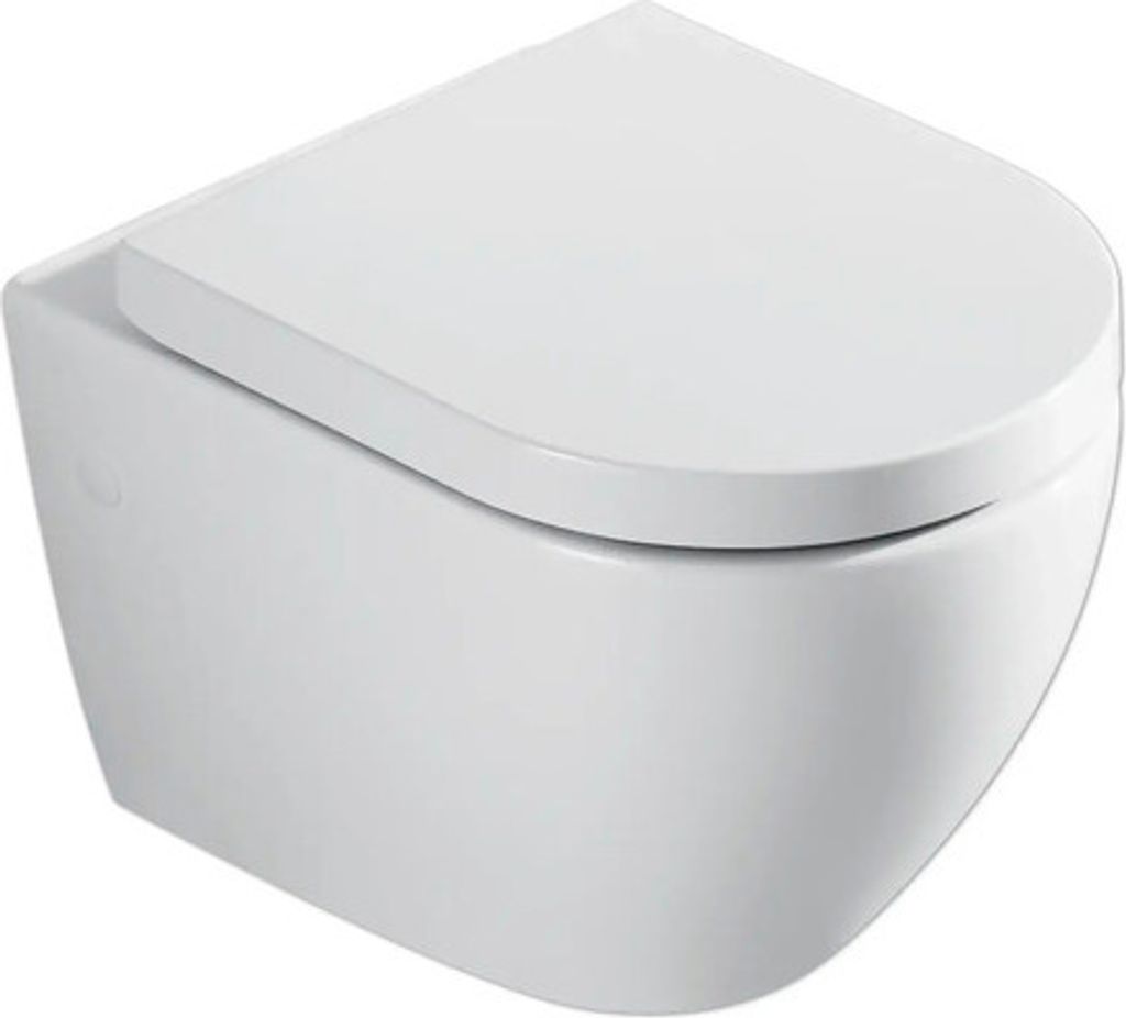 Wand-WC Set Rivo Tiefspüler ohne Spülrand kurz weiß Produktbild 