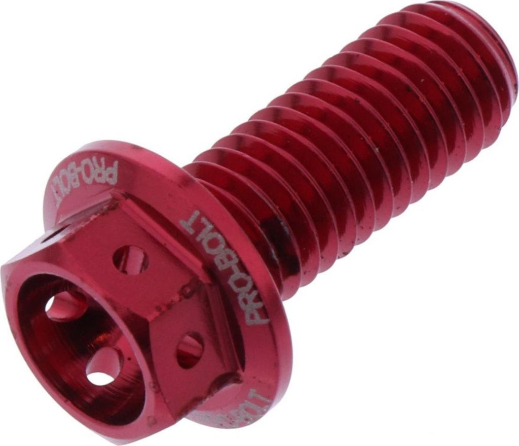 Schraube JMP 6 Kant Bolt M8x1,25mm 20mm Aluminium Racing rot